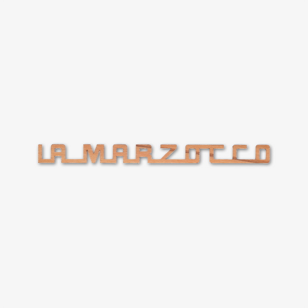La Marzocco logotyp i äkta trä