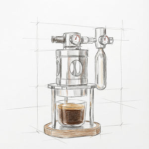 Aleman mikro pneumatisk espressomaskin | Luftdriven 58 mm skrivbord