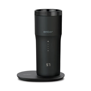 Electric Coffee Travel Mug black V2 - 355ml i svart med digital display och värmeplatta för optimal kaffetemperatur.
