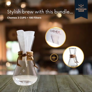Chemex 3 cups + 100 Filtes ESPRESSO GEAR