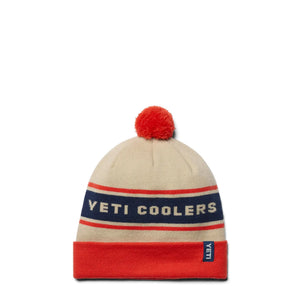 Pom Beanie White / Orange YETI