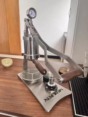 Aleman 2P Espressomaskin med manuell spak | Bas och droppbricka i rostfritt stål