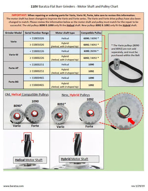 Forte D - Shaft Motor Drive Pulley w/set screw - Barista och Espresso