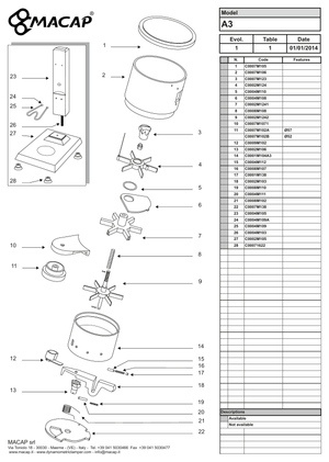 Macap Inbyggd Kaffepress 57 mm - Reservdel OEM nummer: C0007M102A