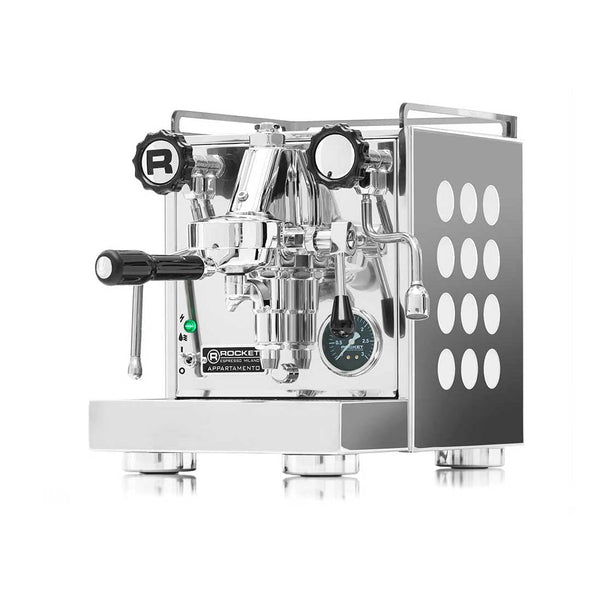 Appartamento Espressomaskin-Värmeväxlare-Rocket Espresso-Krom/Vit-Barista och Espresso